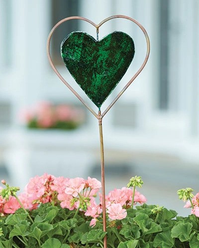 Heart Disc Stake- Green
