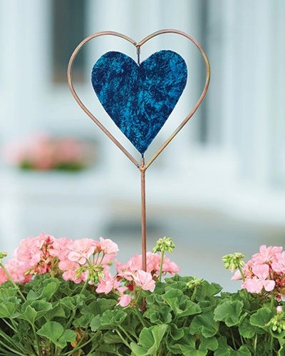 Heart Disc Stake- Blue