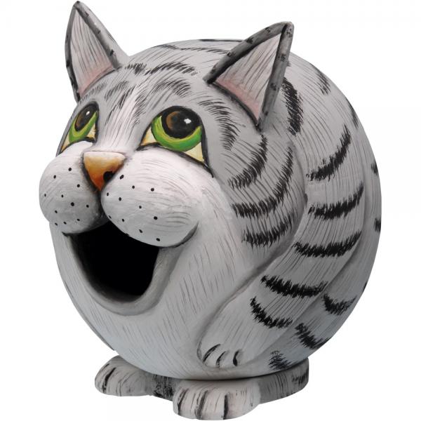 Gord-O Grey Tabby Birdhouse